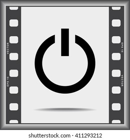 Power on/off button sign icon, vector illustration. Flat design style 