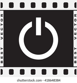 Power on/off button sign icon, vector illustration. Flat design style 