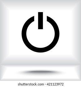 Power on/off button sign icon, vector illustration. Flat design style 