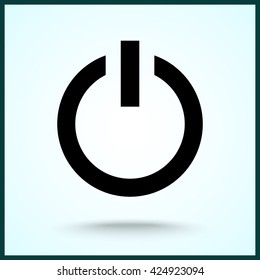 Power on/off button sign icon, vector illustration. Flat design style 