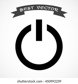 Power on/off button sign icon, vector illustration. Flat design style 