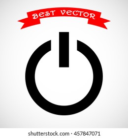 Power on/off button sign icon, vector illustration. Flat design style 
