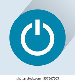 Power on/off button sign icon, vector illustration. Flat design style 