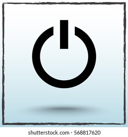 Power on/off button sign icon, vector illustration. Flat design style 