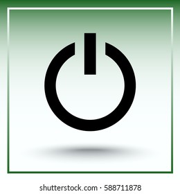 Power on/off button sign icon, vector illustration. Flat design style 