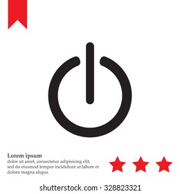 Power on/off icon. Flat design style.