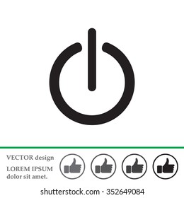 Power on/off icon. Flat design style.