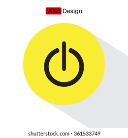 Power on/off icon. Flat design style.