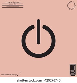 Power on/off icon. Flat design style.