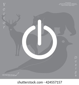 Power on/off icon. Flat design style.