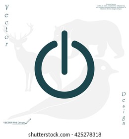 Power on/off icon. Flat design style.