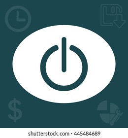 Power on/off icon. Flat design style.