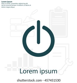 Power on/off icon. Flat design style.