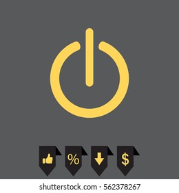 Power on/off icon. Flat design style.