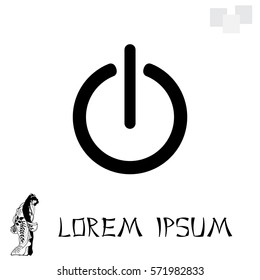 Power on/off icon. Flat design style.