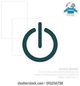 Power on/off icon. Flat design style.