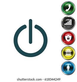Power on/off icon. Flat design style. vector illustration