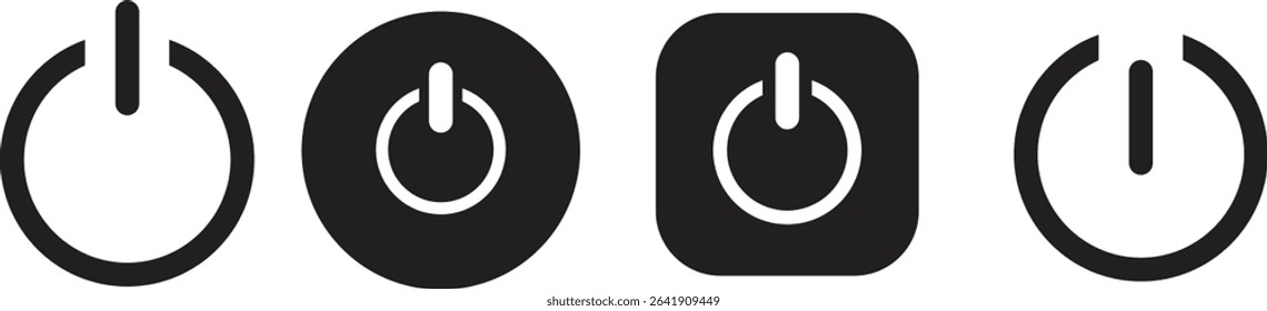 power on-off icon set, on off icon set, power button, vector