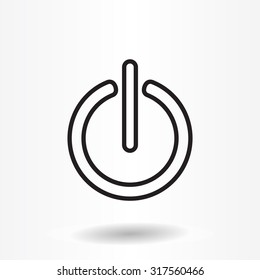 Power on/off line icon. Flat design style.