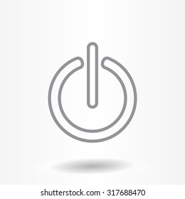 Power on/off line icon. Flat design style.