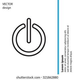 Power on/off line icon. Flat design style.