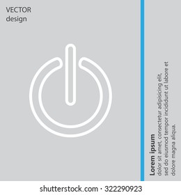 Power on/off line icon. Flat design style.