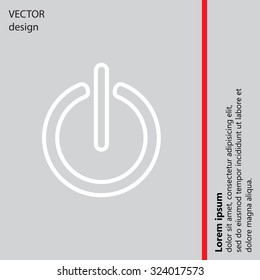Power on/off line icon. Flat design style.