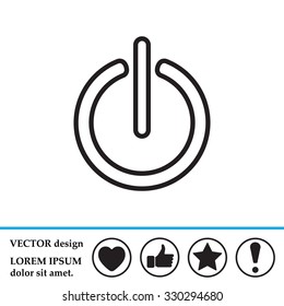 Power on/off line icon. Flat design style.