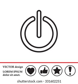 Power on/off line icon. Flat design style.