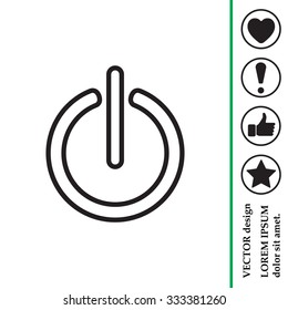 Power on/off line icon. Flat design style.
