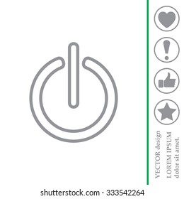 Power on/off line icon. Flat design style.
