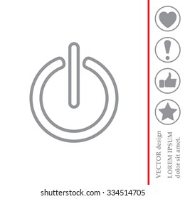 Power on/off line icon. Flat design style.