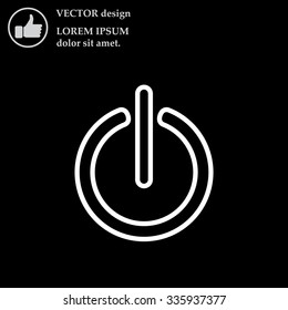 Power on/off line icon. Flat design style.
