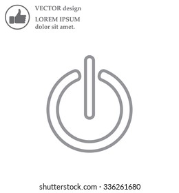 Power on/off line icon. Flat design style.