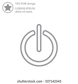 Power on/off line icon. Flat design style.