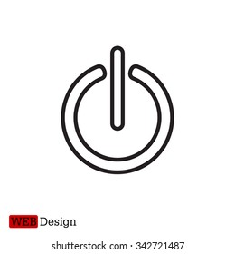 Power on/off line icon. Flat design style.