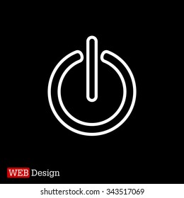 Power on/off line icon. Flat design style.