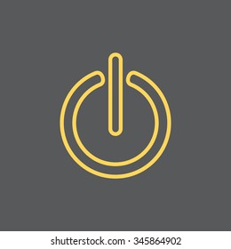 Power on/off line icon. Flat design style.