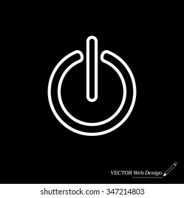 Power on/off line icon. Flat design style.