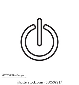 Power on/off line icon. Flat design style.