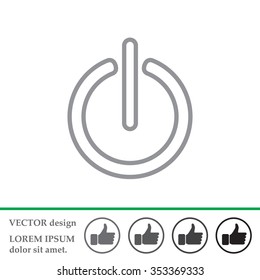 Power on/off line icon. Flat design style.