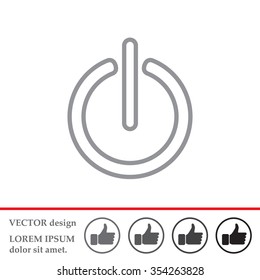 Power on/off line icon. Flat design style.