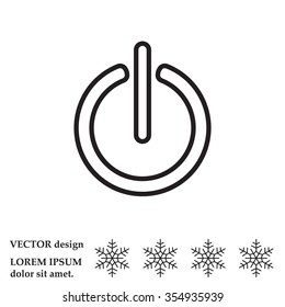 Power on/off line icon. Flat design style.