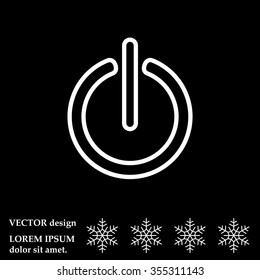 Power on/off line icon. Flat design style.