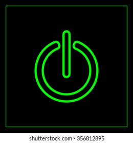 Power on/off line icon. Flat design style.