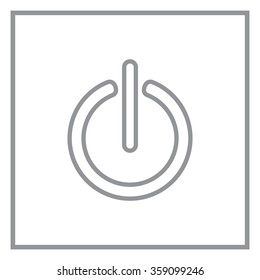 Power on/off line icon. Flat design style.