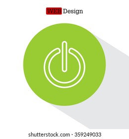 Power on/off line icon. Flat design style.