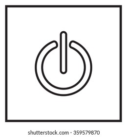 Power on/off line icon. Flat design style.