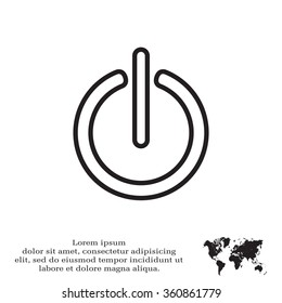Power on/off line icon. Flat design style.