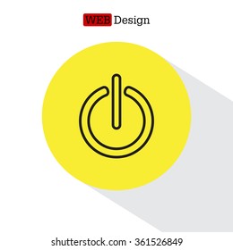 Power on/off line icon. Flat design style.